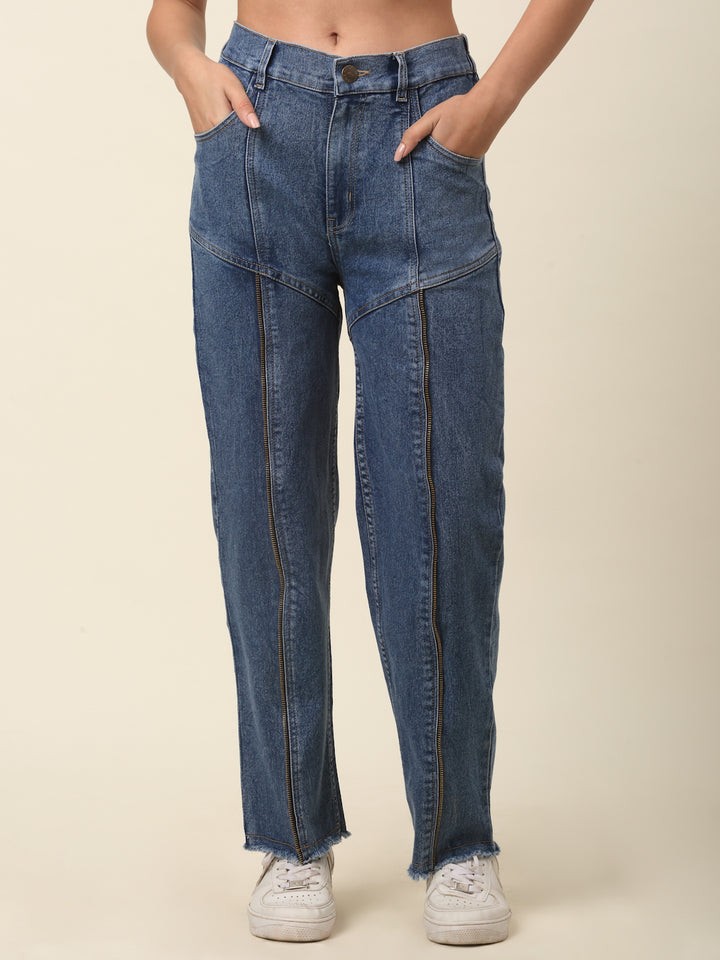 Women Blue Mid-Rise Stretchable Cotton Jeans