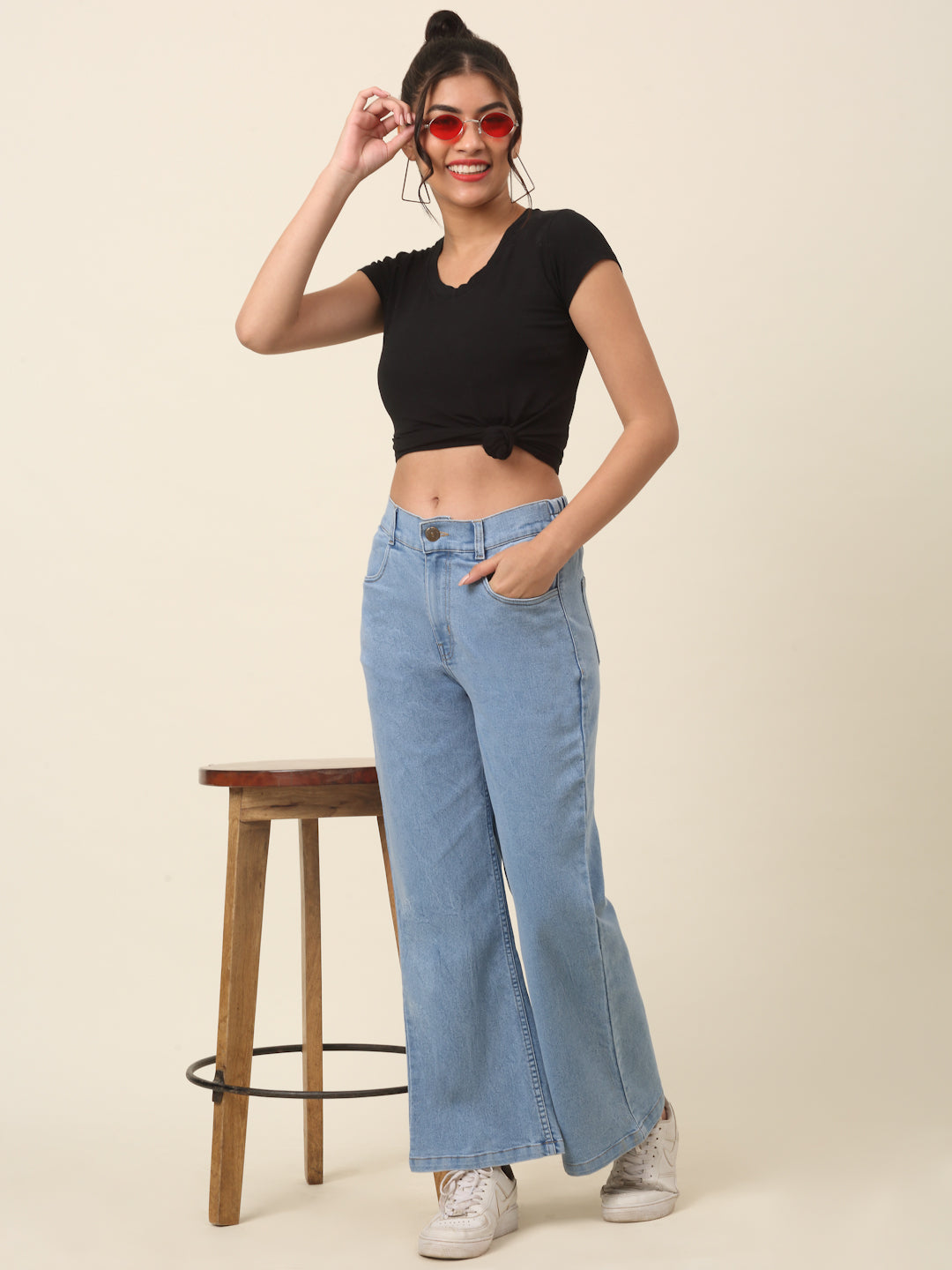 Women Blue Mid-Rise Stretchable Cotton Jeans