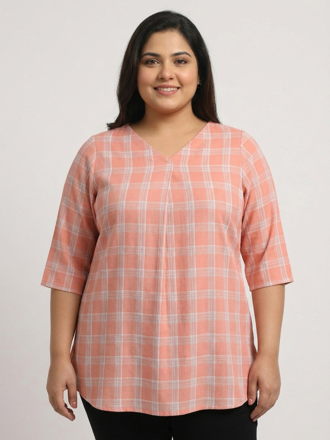 Plus Size Women A-Line V-Neck Top