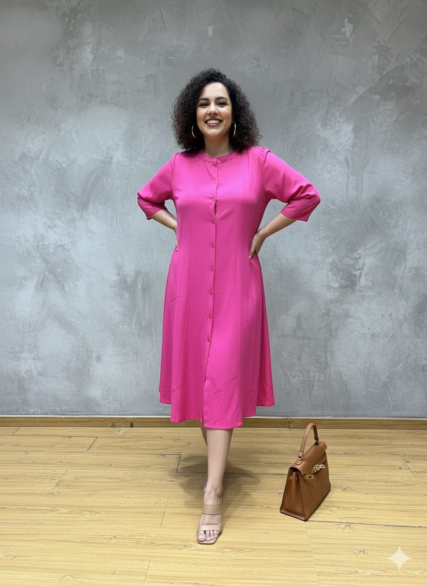 Plus Size Solid A-Line Dress Plus Size Solid A-Line Dress