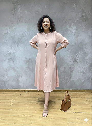 Plus Size Solid A-Line Dress
