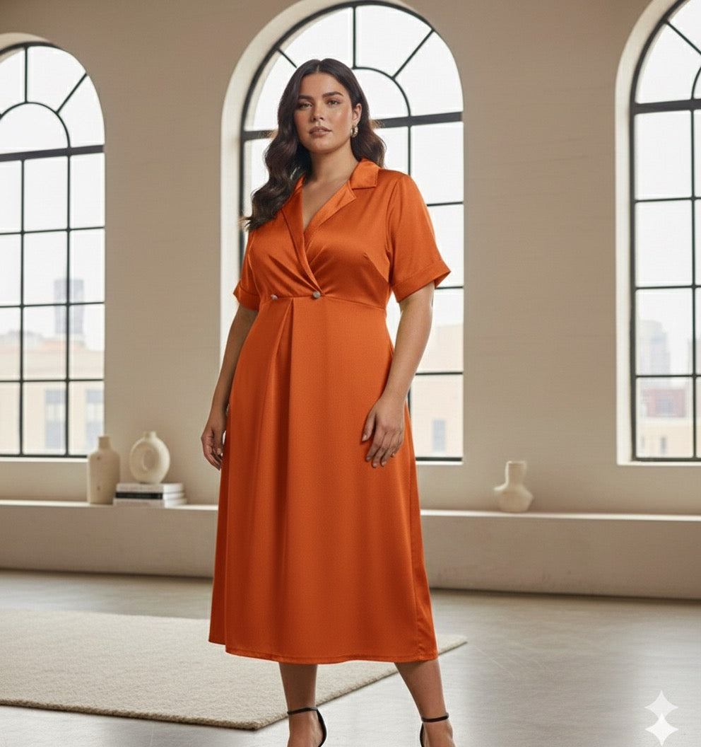 The 24/7 Orange Dress: From Desk To Dinner In Style