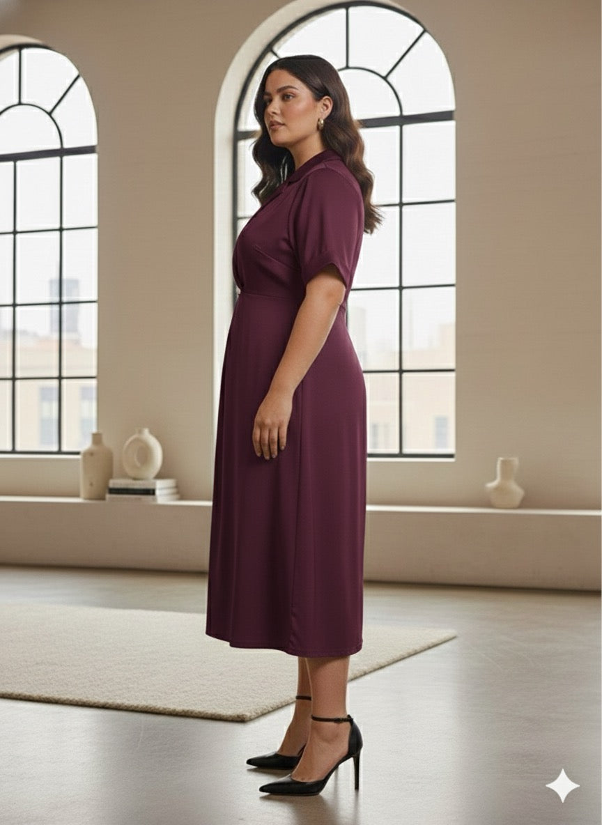 The 24/7 Plum Dress: From Desk To Dinner In Style