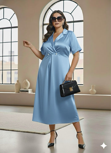 The 24/7 Sky Blue Dress: From Desk To Dinner In Style