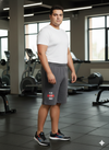 Plus Size Men Grey Solid Regular Fit Sports Shorts