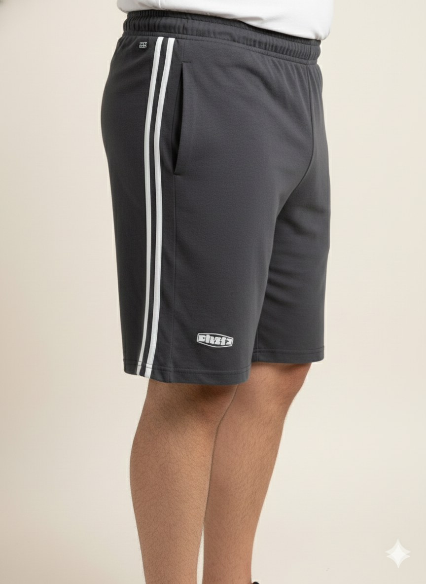 Plus Size Men Dark Grey Solid Regular Fit Shorts