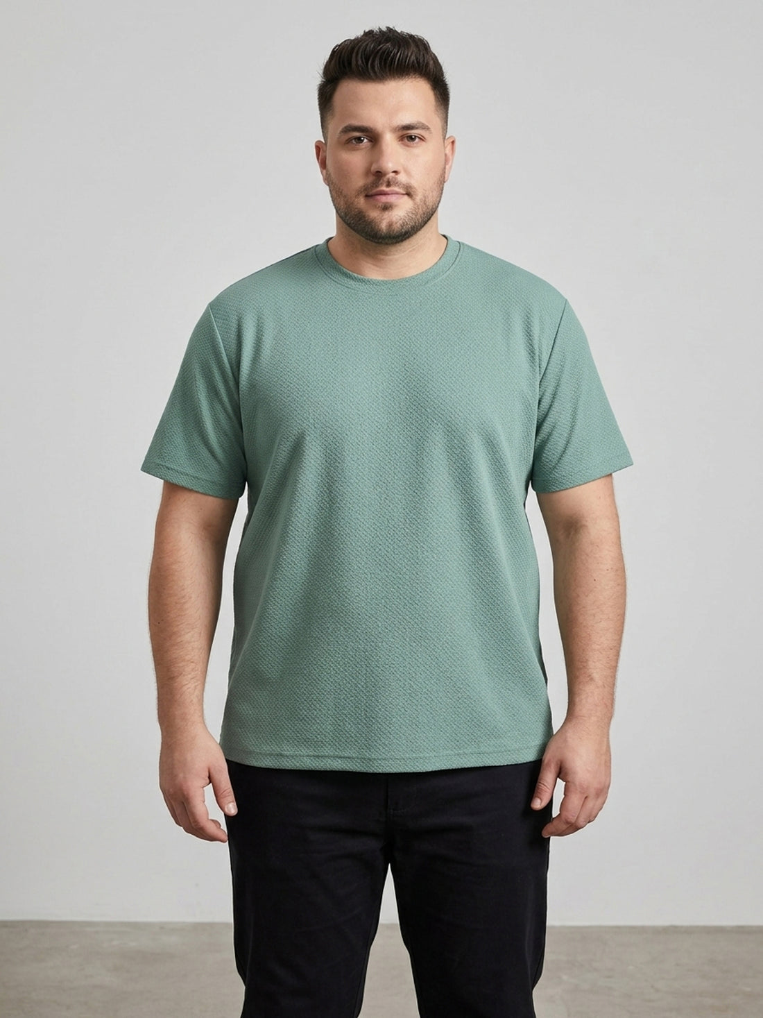 Plus Size Men Half Sleeve Round Neck Tshirt