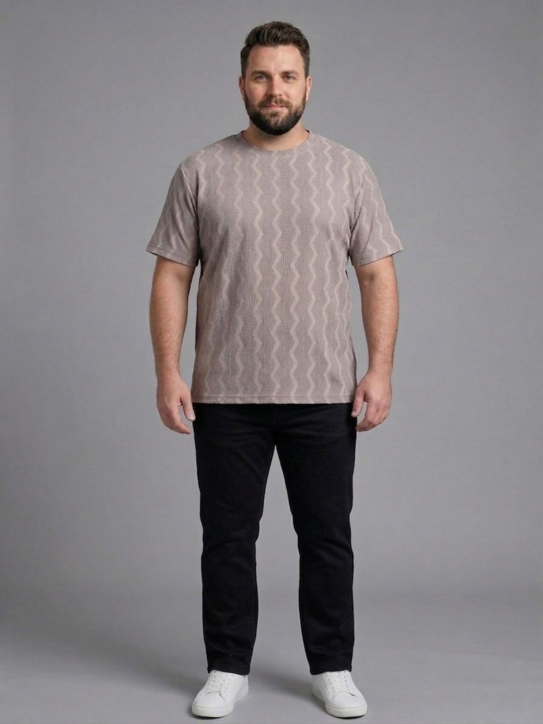 Plus Size Men Half Sleeve Round Neck Tshirt