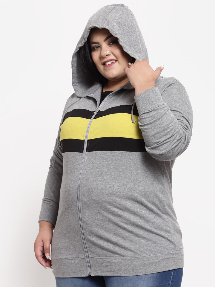 Women Grey Hooded Sweatshirt