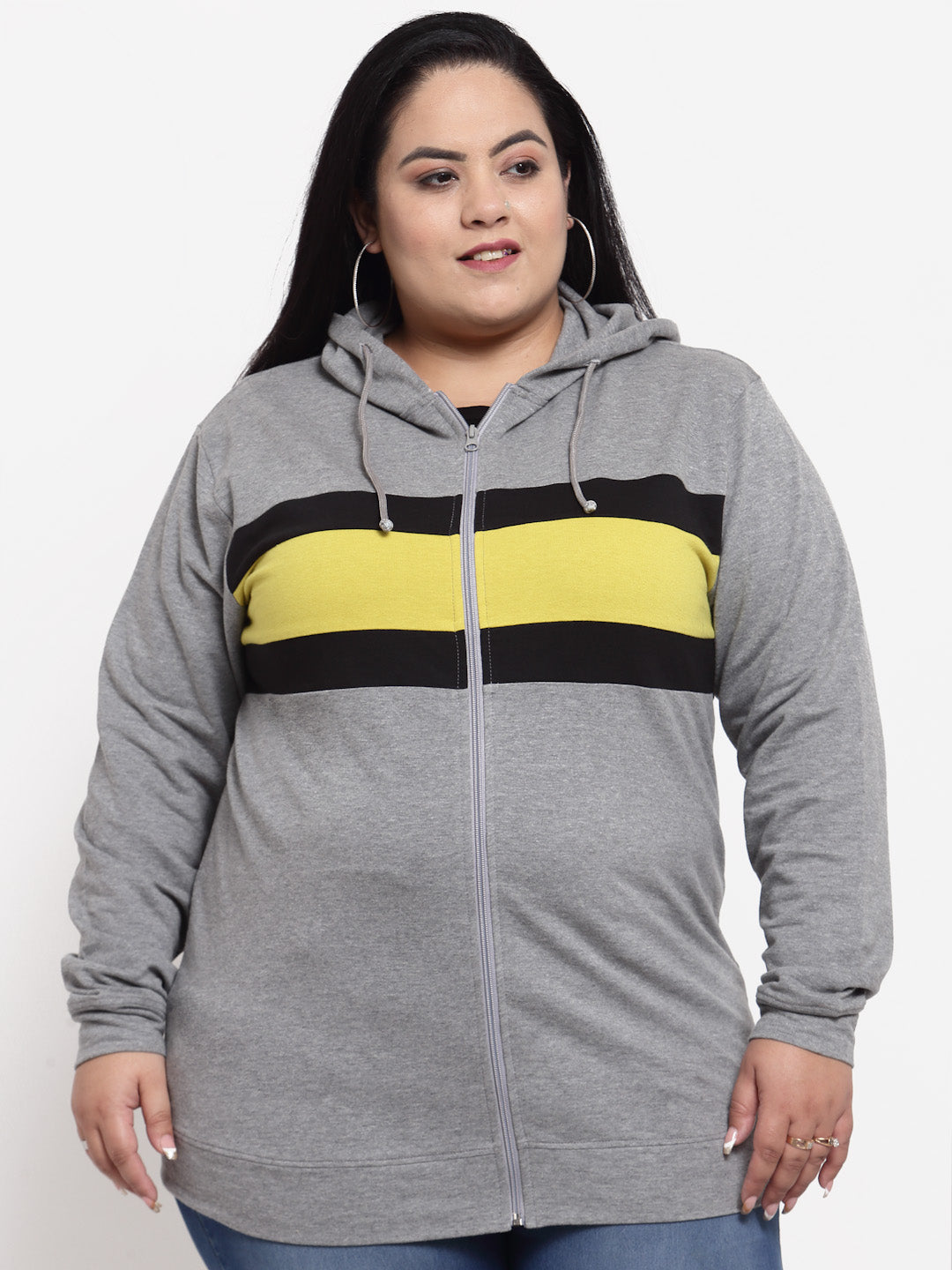 Women Grey Hooded Sweatshirt