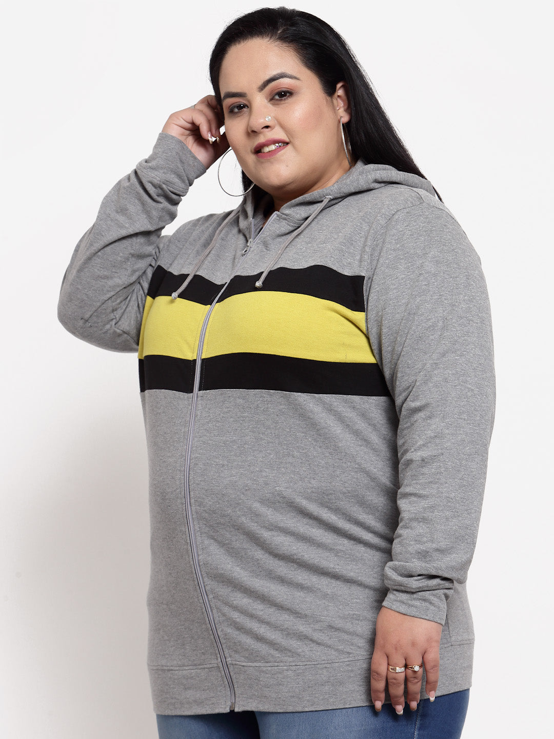 Women Grey Hooded Sweatshirt