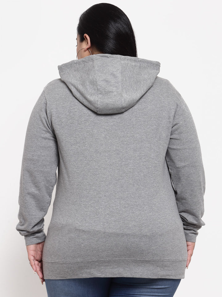 Women Grey Hooded Sweatshirt