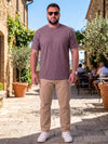 Plus Size Men's Textured Round Neck Short Sleeve Tshirt