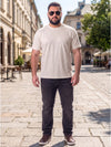 Plus Size Men's Textured Round Neck Short Sleeve Tshirt