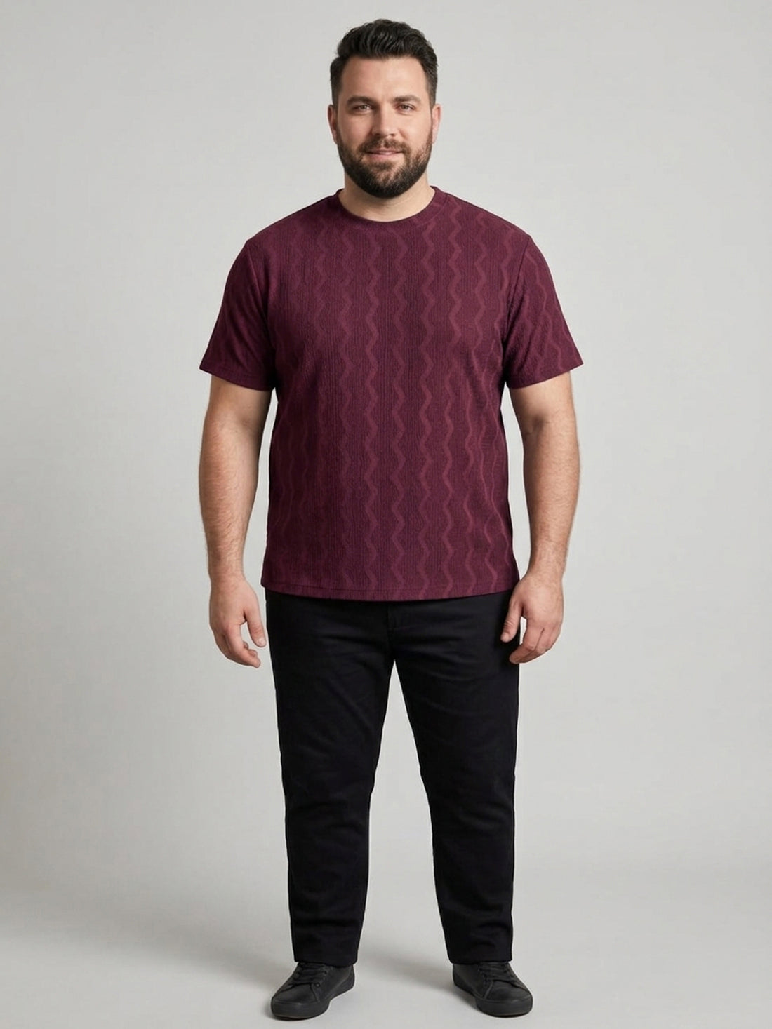 Plus Size Men Half Sleeve Round Neck Tshirt