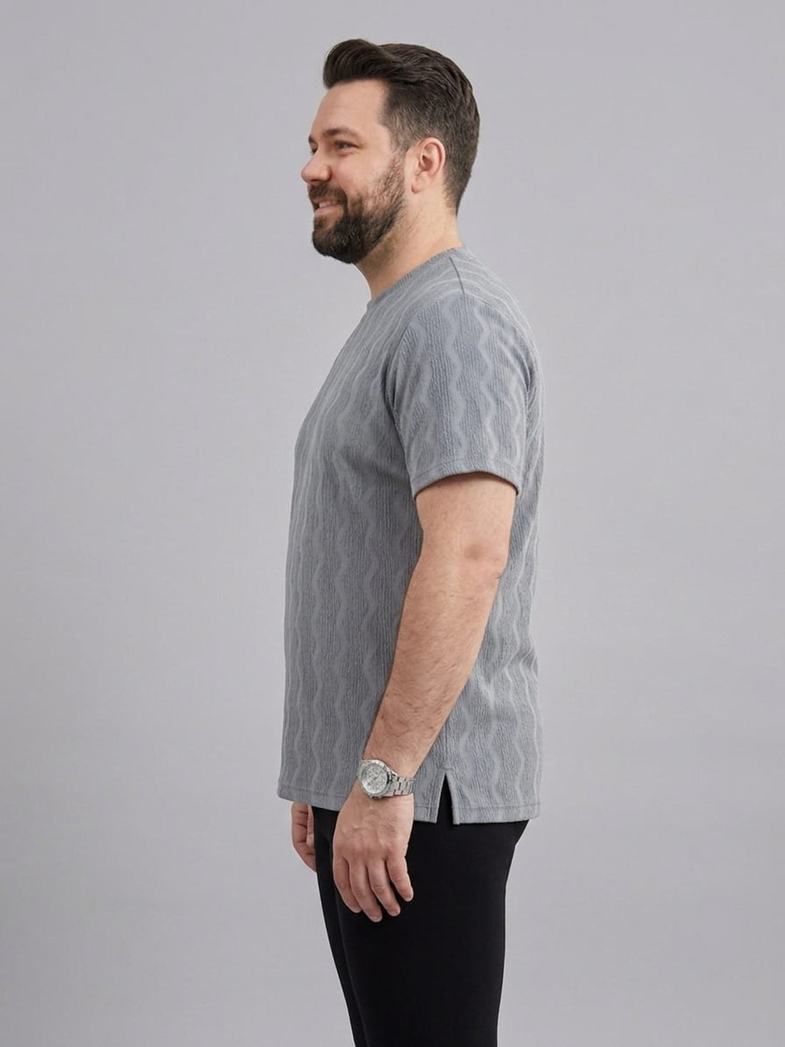 Plus Size Men Half Sleeve Round Neck Tshirt