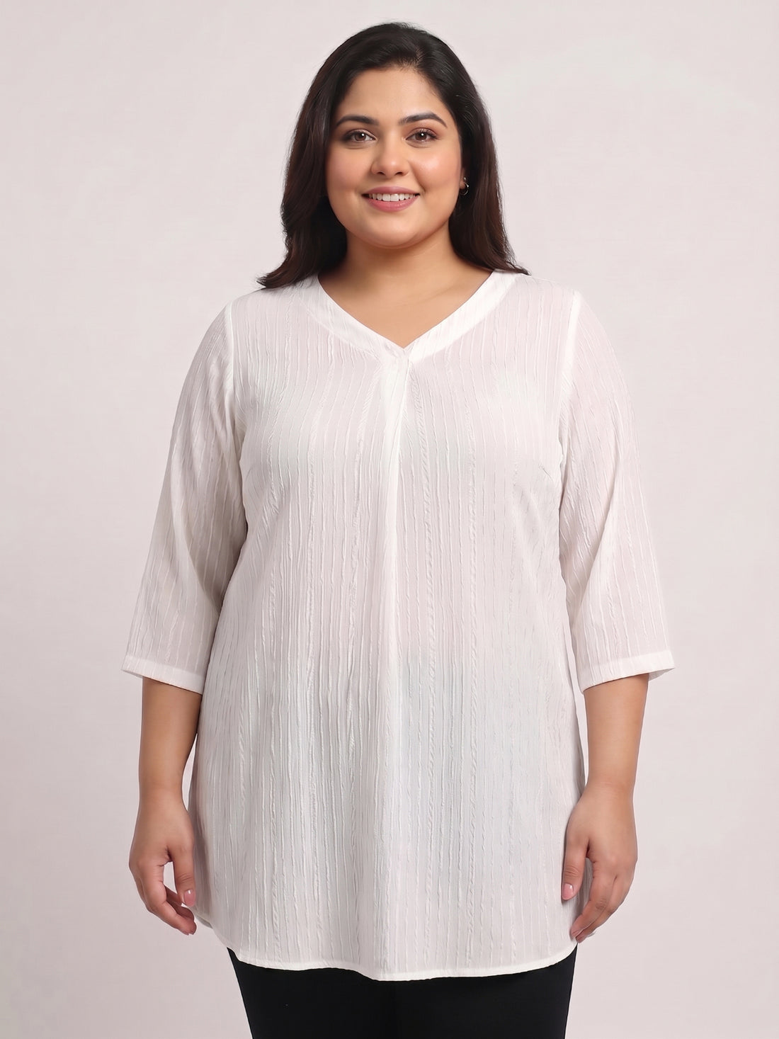 Plus Size Women A-Line V-Neck Top
