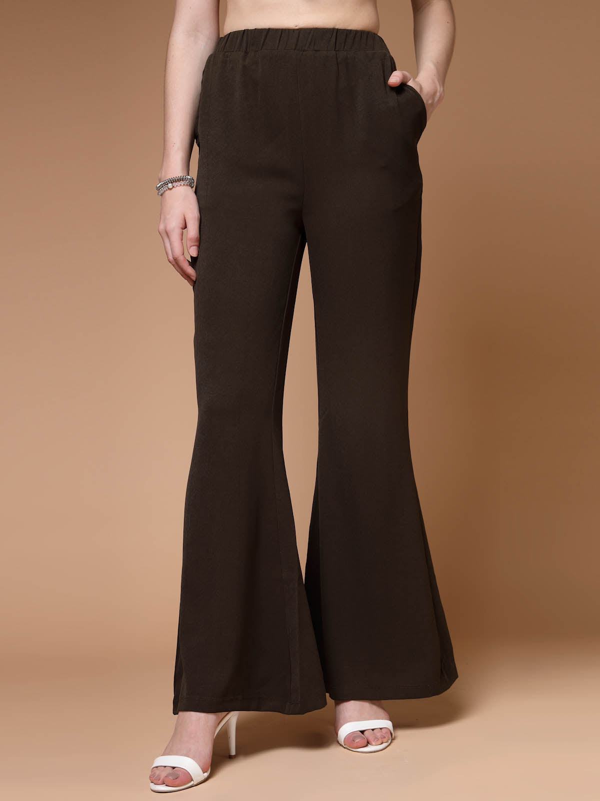 Women Mid-Rise Bootcut Trousers