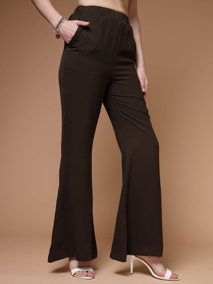 Women Mid-Rise Bootcut Trousers