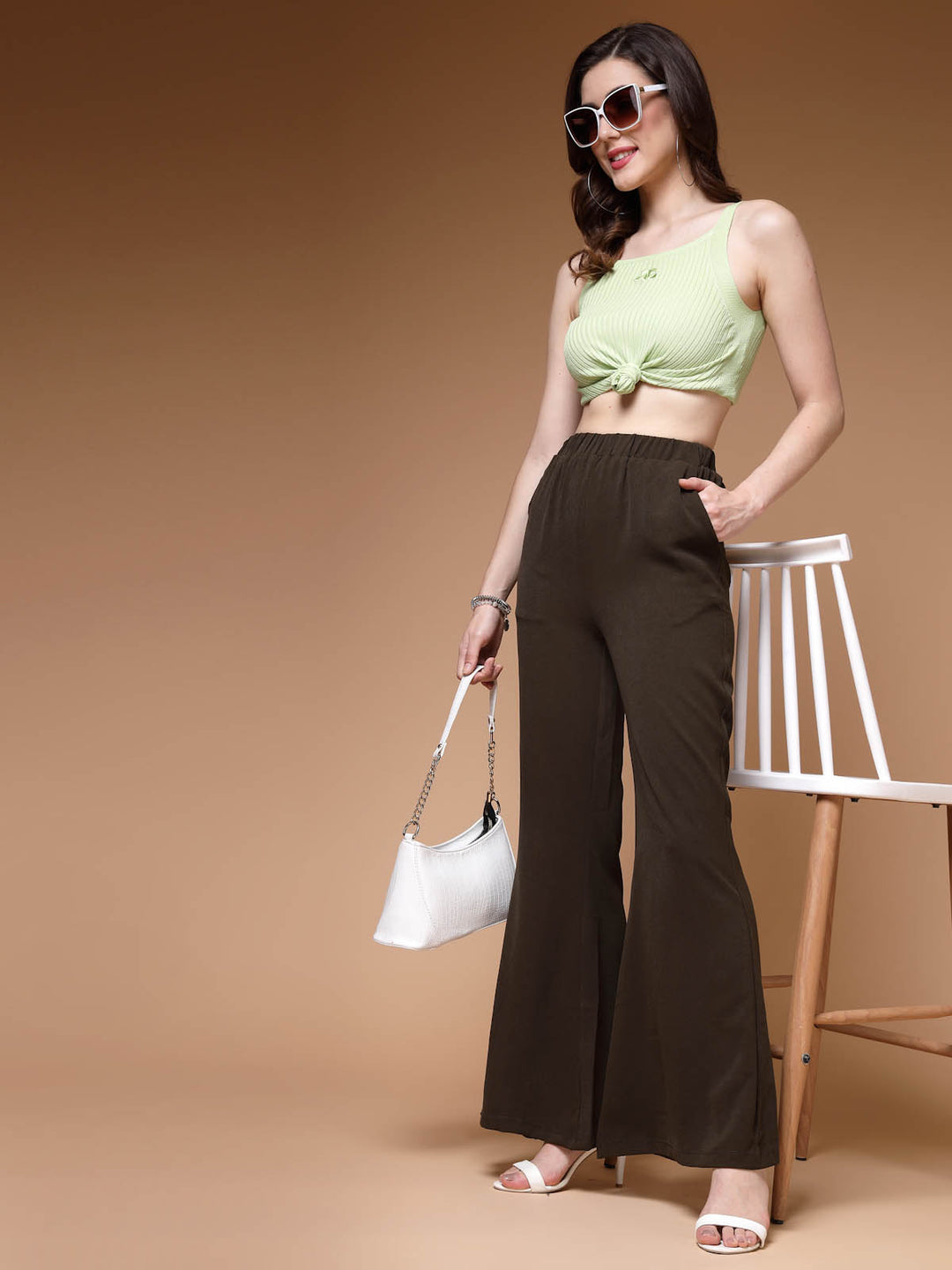 Women Mid-Rise Bootcut Trousers