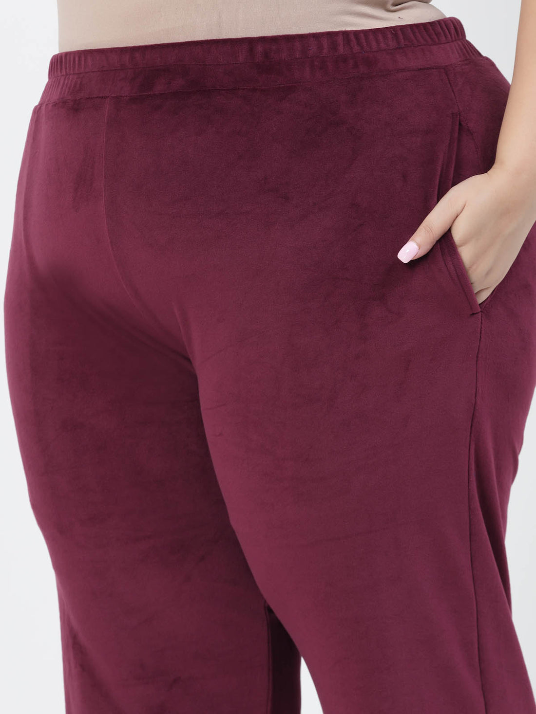 Plus Size Women Hooded Neck Velour Tracksuit