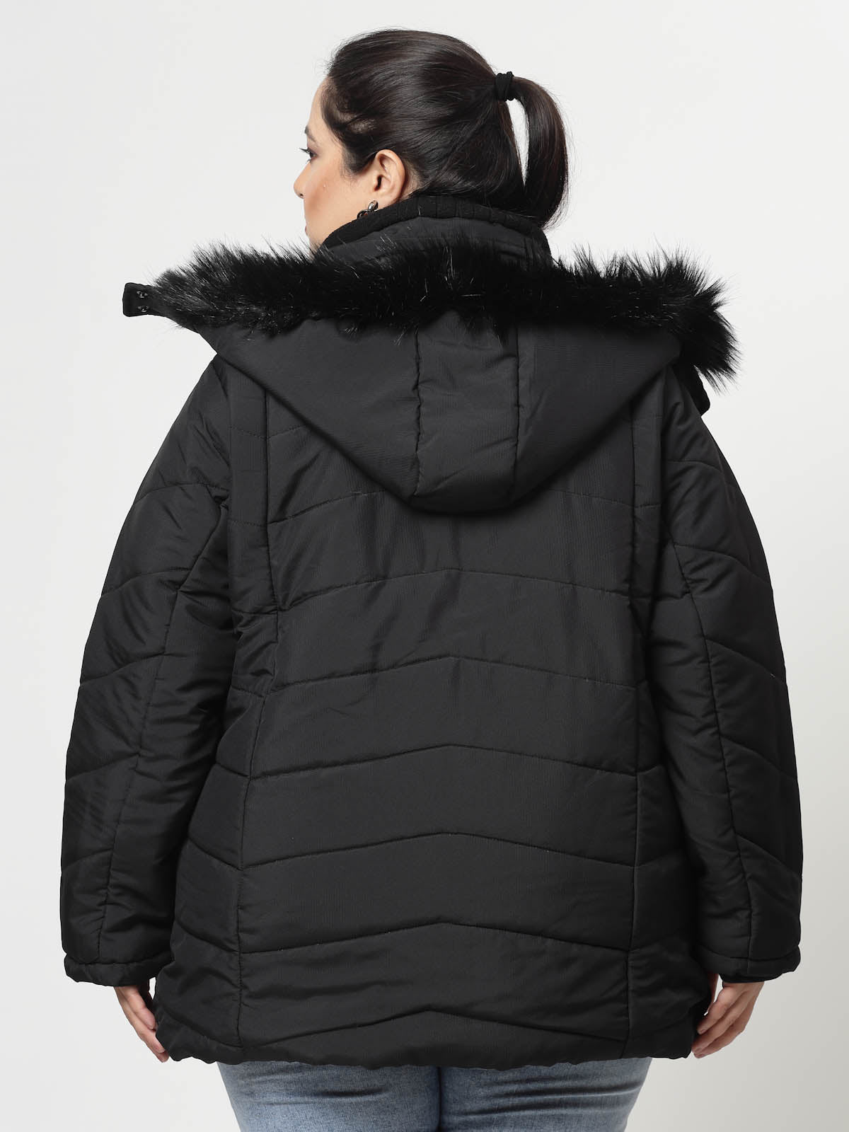 Padded black store coat womens