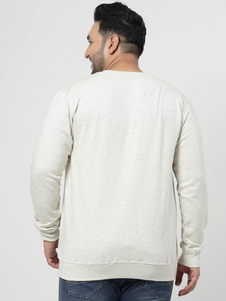 Grey Typography Printed Cotton Pullover Sweatshirt