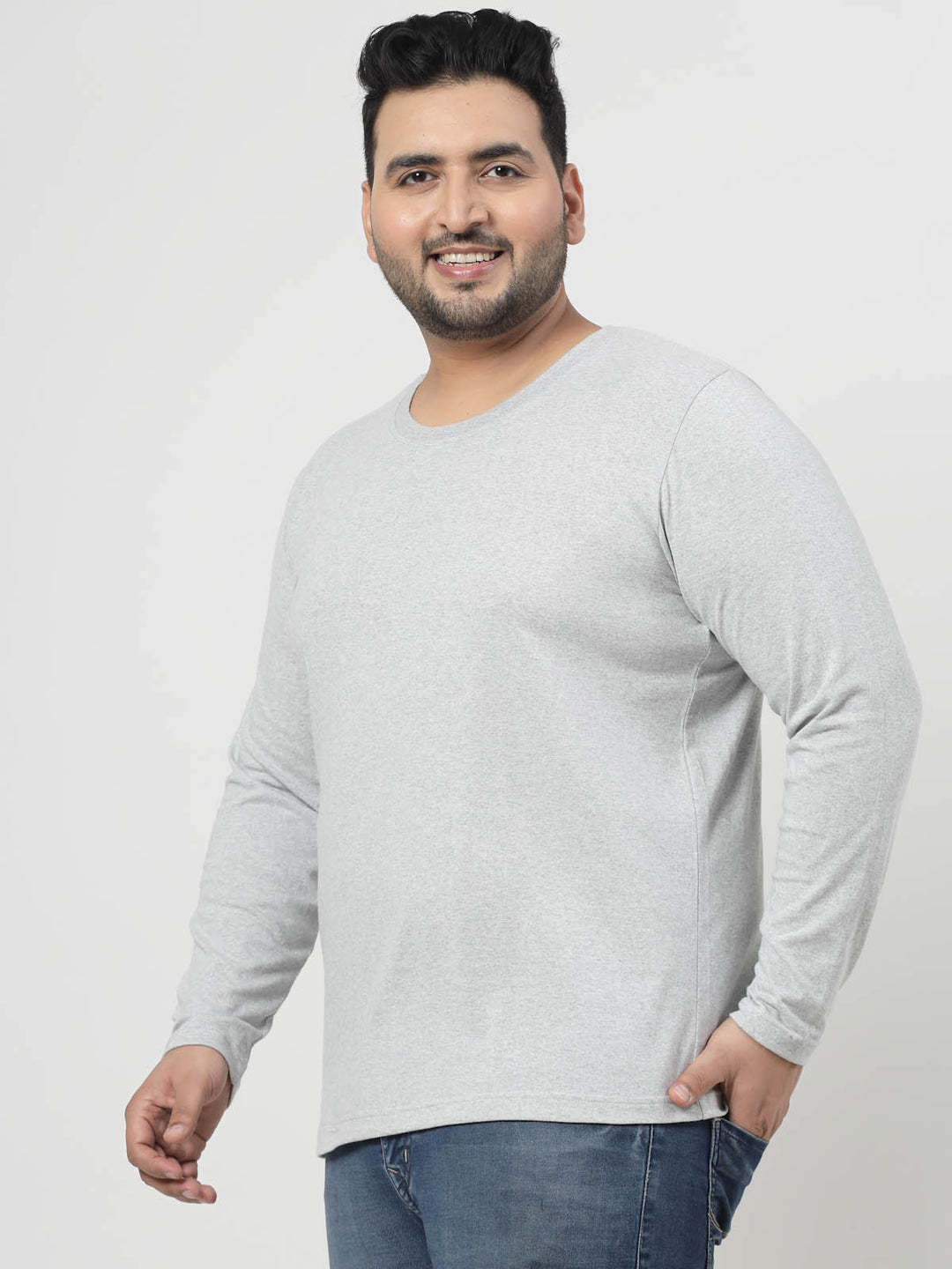 Grey Regular Fit Pure Cotton T-shirt