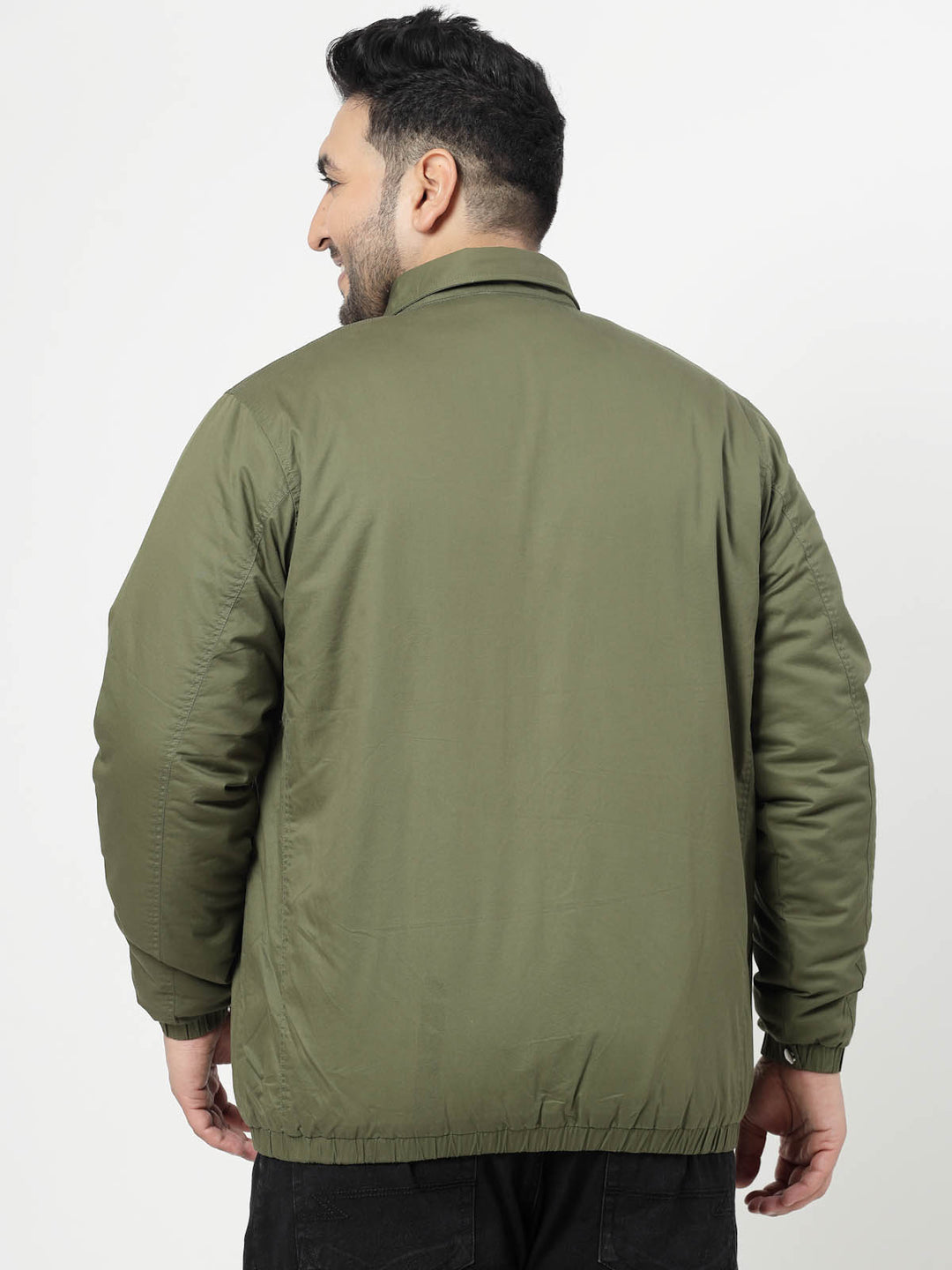 Men Olive Green Padded Jacket