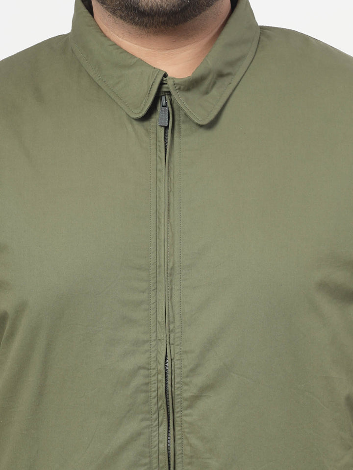 Men Olive Green Padded Jacket