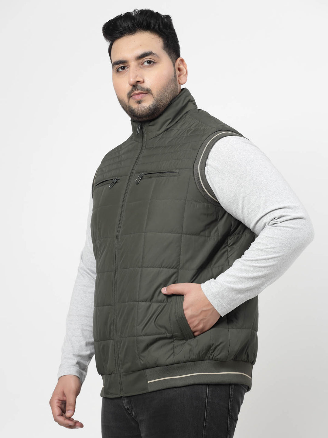 Mock Collar Padded Jacket