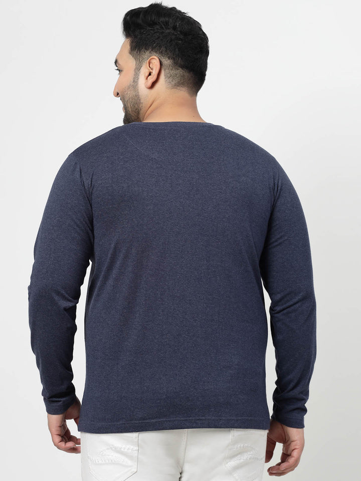 Men Blue  Raw Edge T-shirt