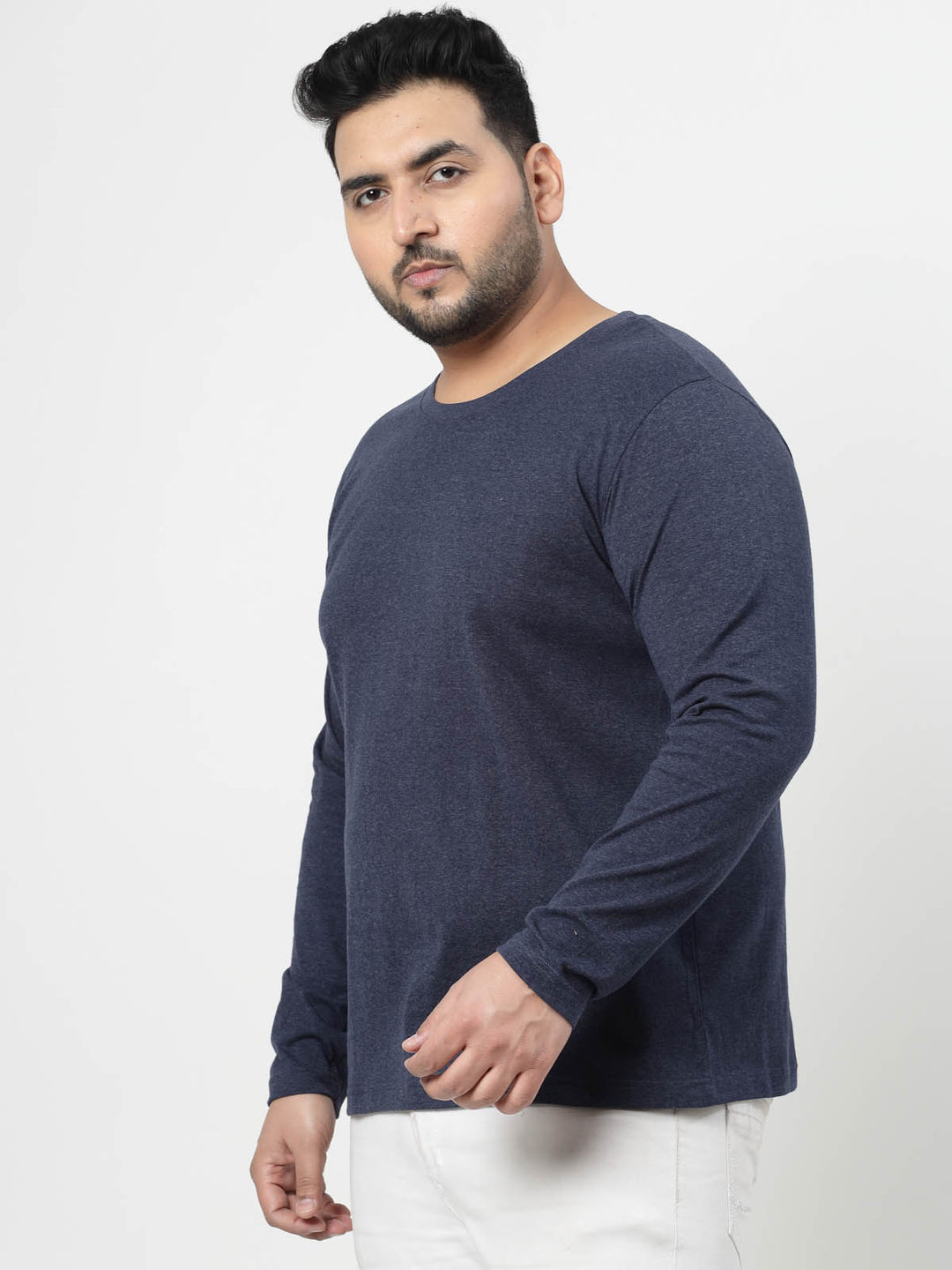 Men Blue  Raw Edge T-shirt