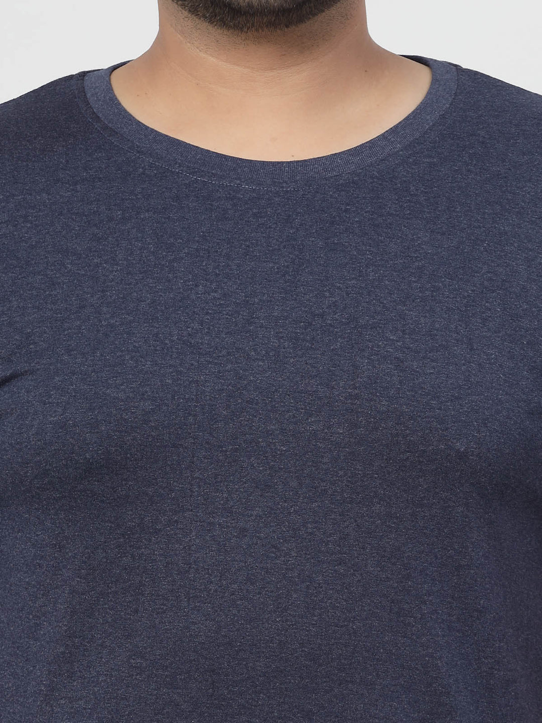 Plus Size Men Navy Blue Regular Fit T-shirt