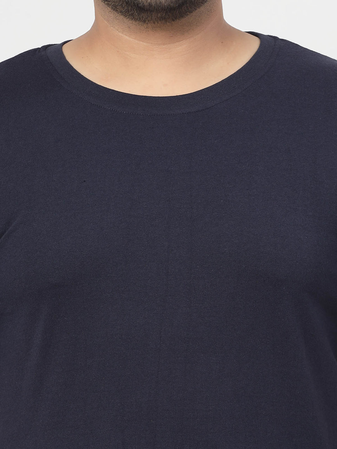 Plus Size Men Navy Blue Regular Fit T-shirt