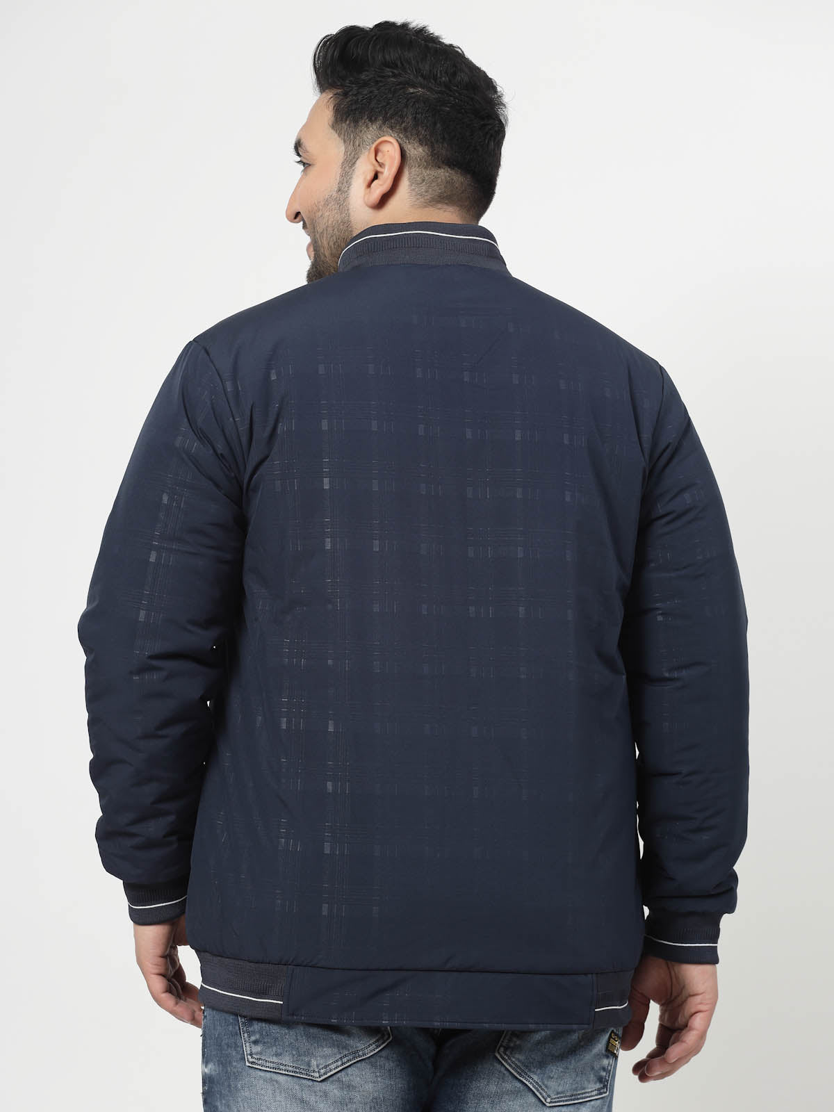 COBB SOLID NAVY BLUE MOCK COLLAR JACKET