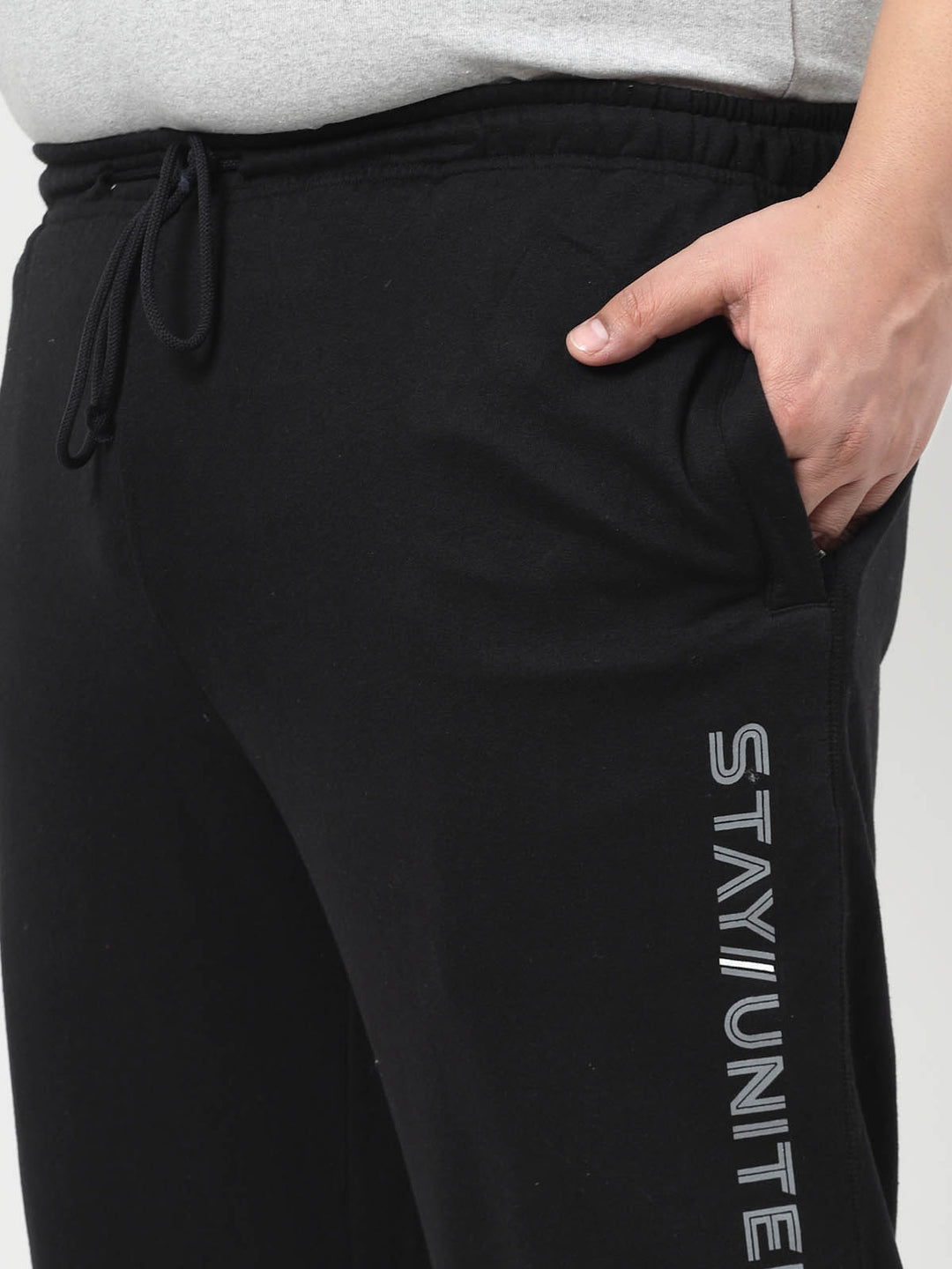 Men Black Solid Straight-Fit Track Pants