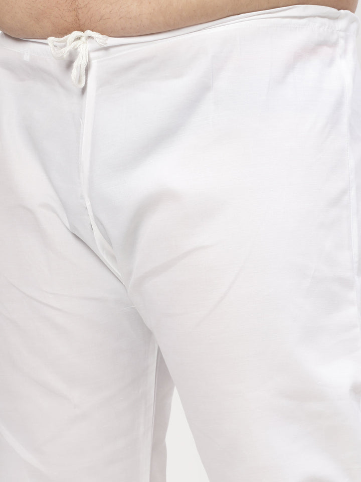 Men White Solid Kurta with Pyjamas