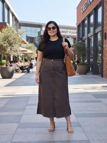 Plus Size Women's Pure Cotton Maxi Skirt | Sizes 3XL to 8XL