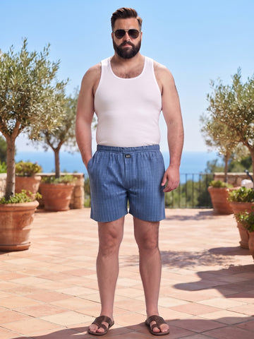 Plus Size Men's Pure Cotton Checked Boxer  | Sizes 3XL to 10XL