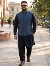 Plus Size Men's Mandarin Collar Checked Acrylic Sleeveless Nehru Jacket | Sizes 3XL to 8XL