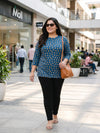 Plus Size Women's Printed Round Neck 3/4 Sleeve Printed T-Shirt | Sizes 3XL to 8XL