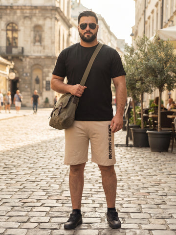 Plus Size Men Solid Beige Regular fit Shorts | Sizes 2XL to 10XL.