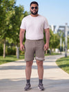 Plus Size Men Solid Brown Regular fit Shorts | Sizes 2XL to 10XL