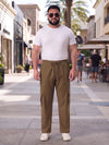 Plus Size Men's Loose Fit Cotton Cargo Trousers with Elastic Waist | Sizes 3XL to 8XL