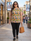Plus Size Women's Pure Cotton Multi Floral Print Round Neck Short Sleeve T-Shirt | Sizes: 3XL to 8XL