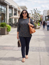 Plus Size Women's Printed Round Neck 3/4 Sleeve Printed T-Shirt | Sizes 3XL to 8XL