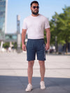Plus Size Men Solid Navy Blue Regular fit Shorts | Sizes 2XL to 10XL
