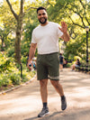 Plus Size Men Solid Olive Regular fit Shorts | Sizes 2XL to 10XL