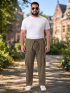 Plus Size Men's Loose Fit Cotton Cargo Trousers with Elastic Waist | Sizes 3XL to 8XL